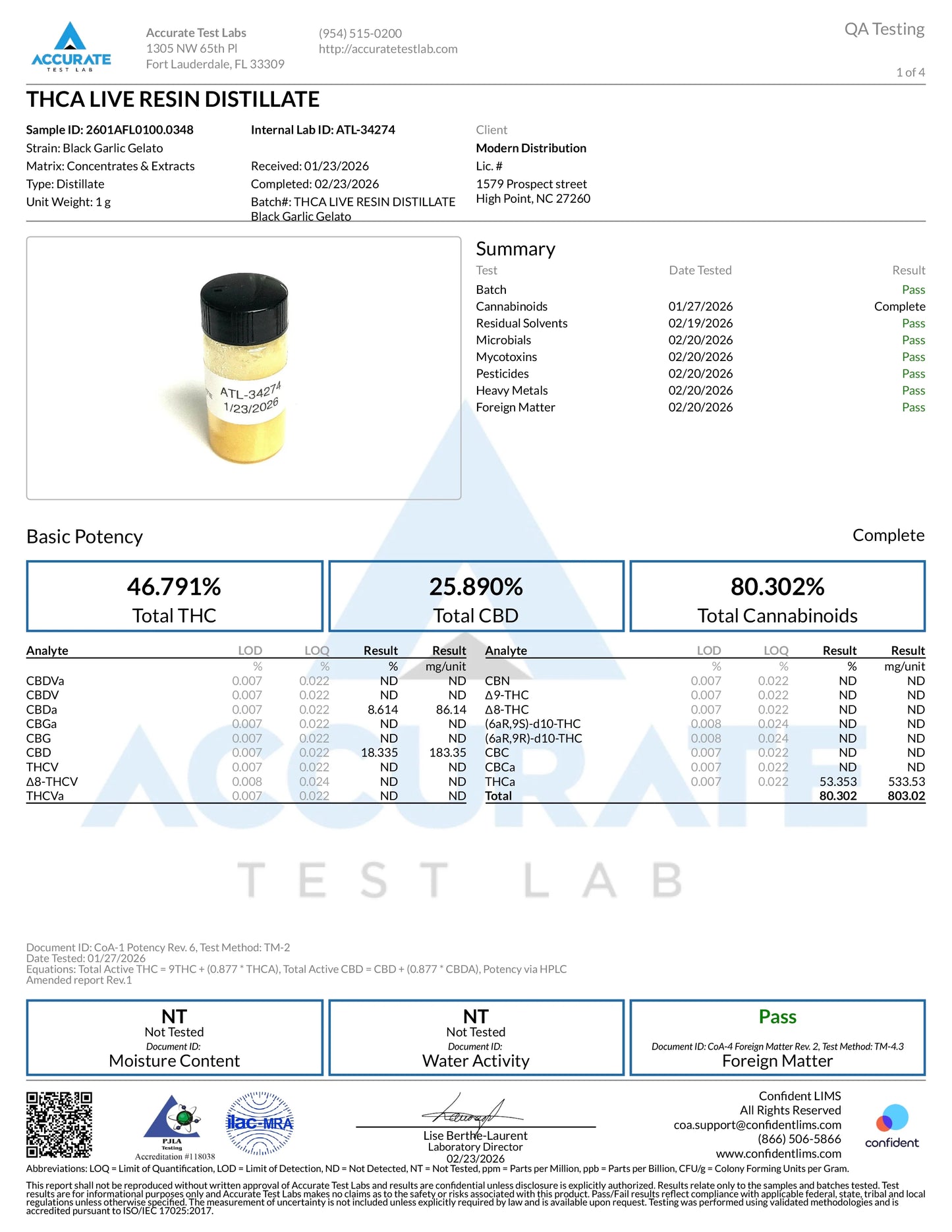 BLACK GARLIC GELATO THCA Disposable Vape 1g Indica