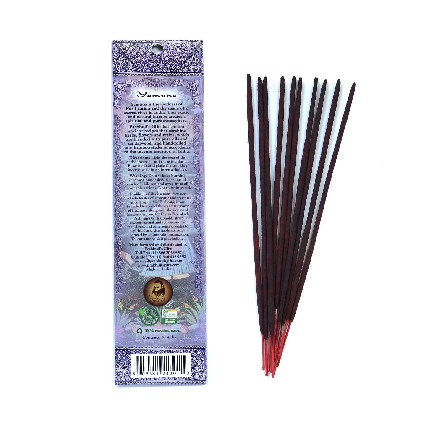 Prabhuji Incense Sticks Yamuna - Vanilla, Copal, and Amber