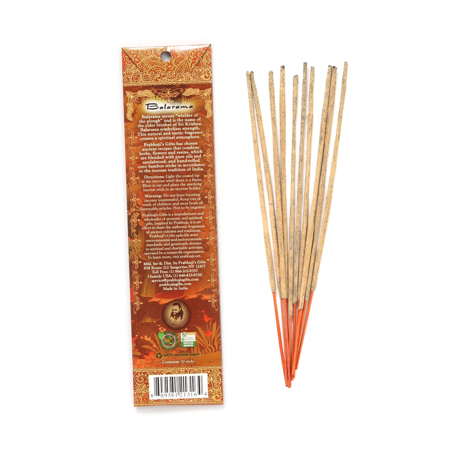 Prabhuji Incense Sticks Balaram - Clove and Lemongrass