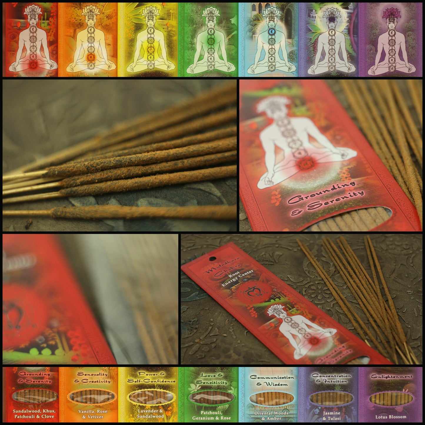 Prabhuji Incense Sticks Root Chakra Muladhara - Grounding and Serenity