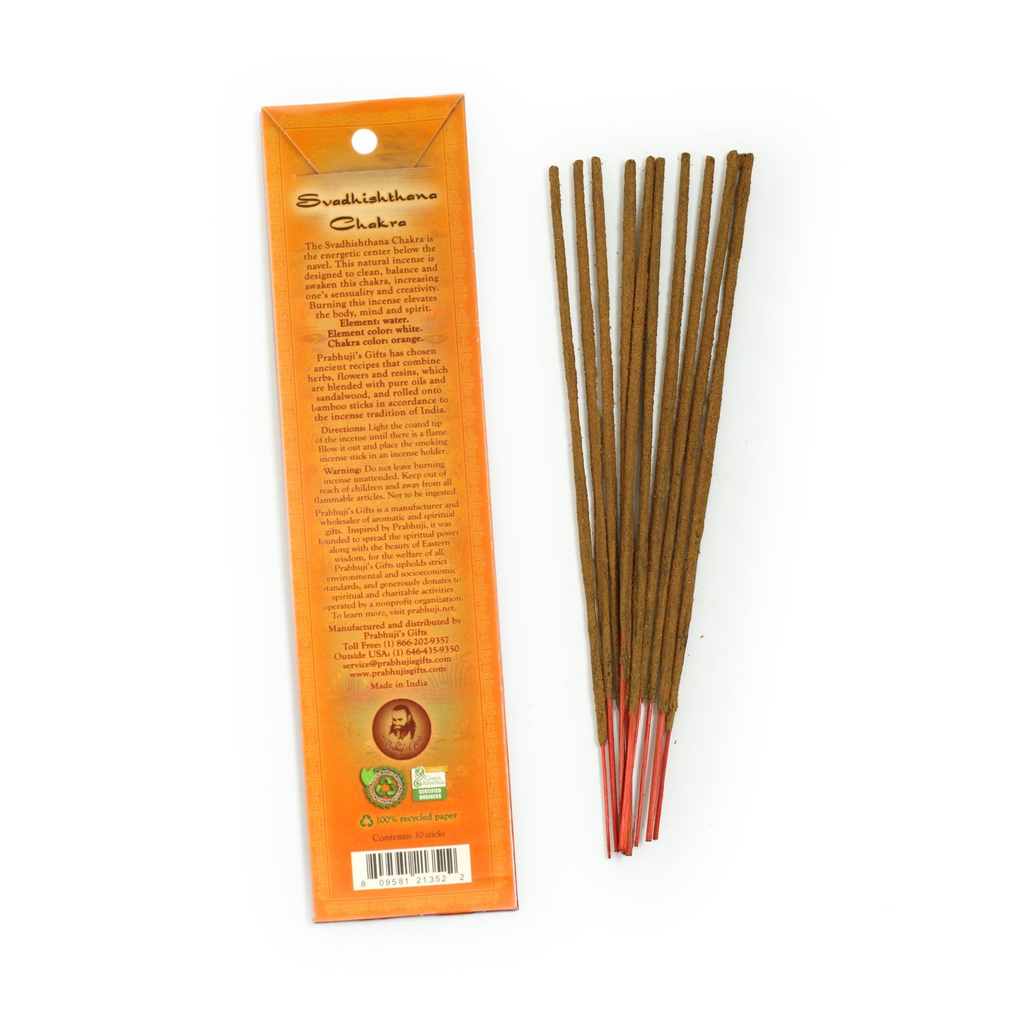 Prabhuji Incense Sticks Sacral Chakra Svadhishtana - Sensuality and Creativity