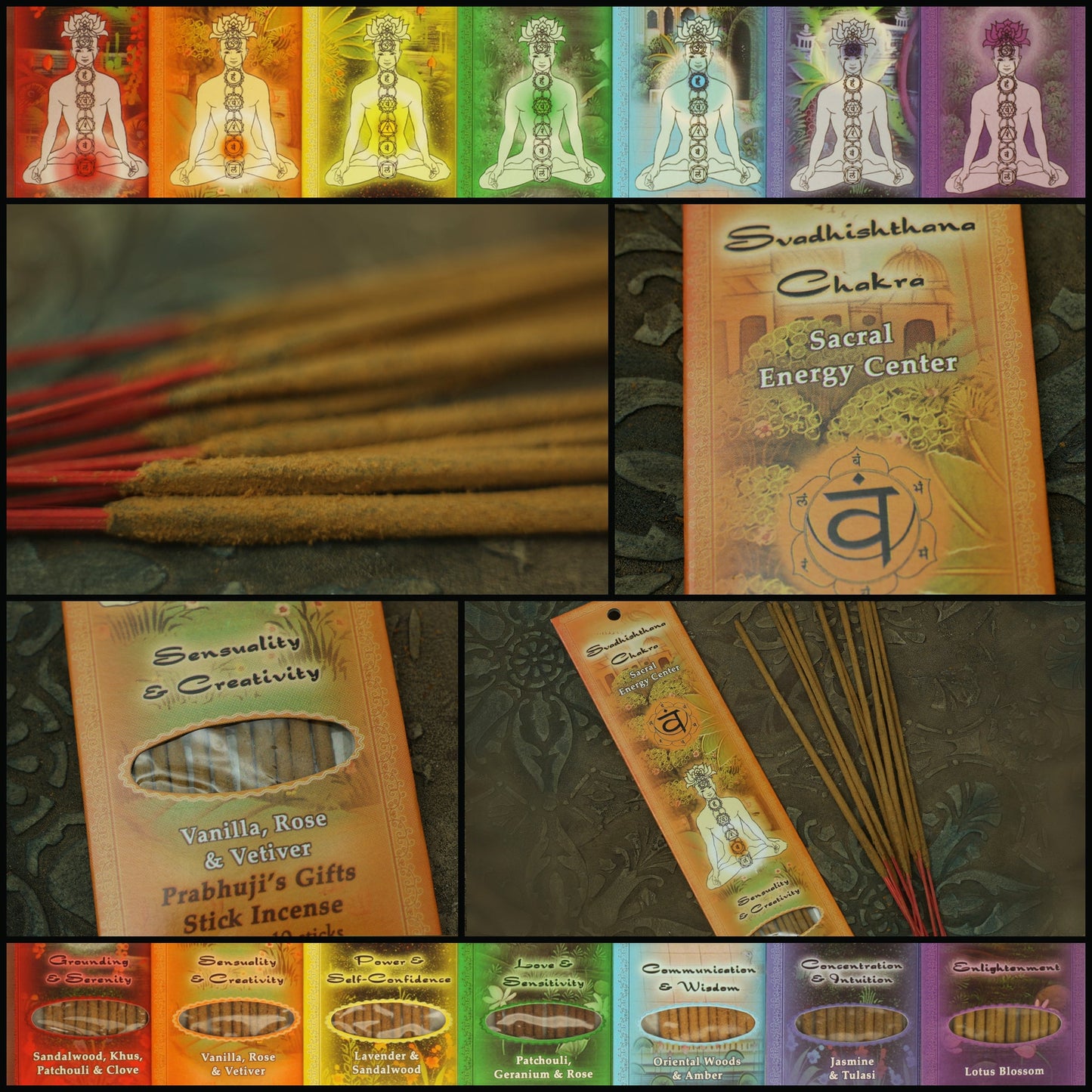 Prabhuji Incense Sticks Sacral Chakra Svadhishtana - Sensuality and Creativity