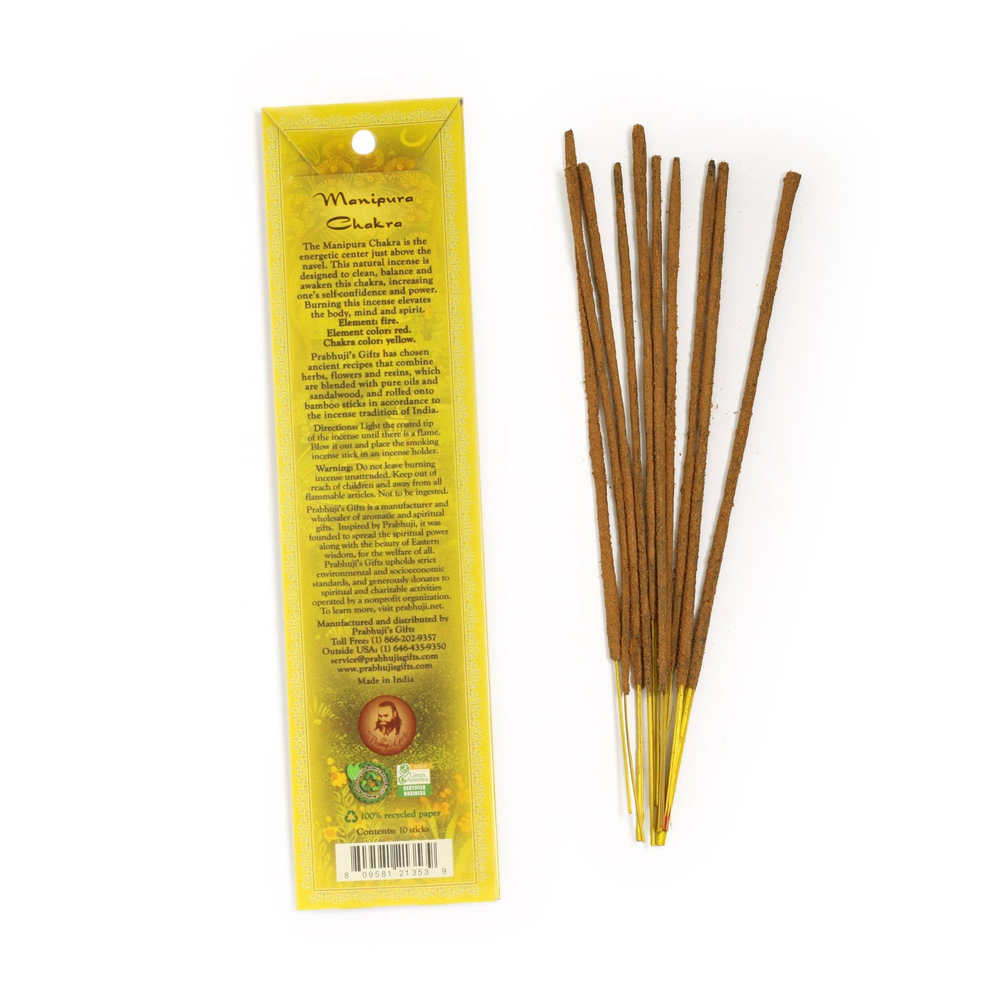 Prabhuji Incense Sticks Solar Plexus Chakra Manipura - Power and Self-confidence