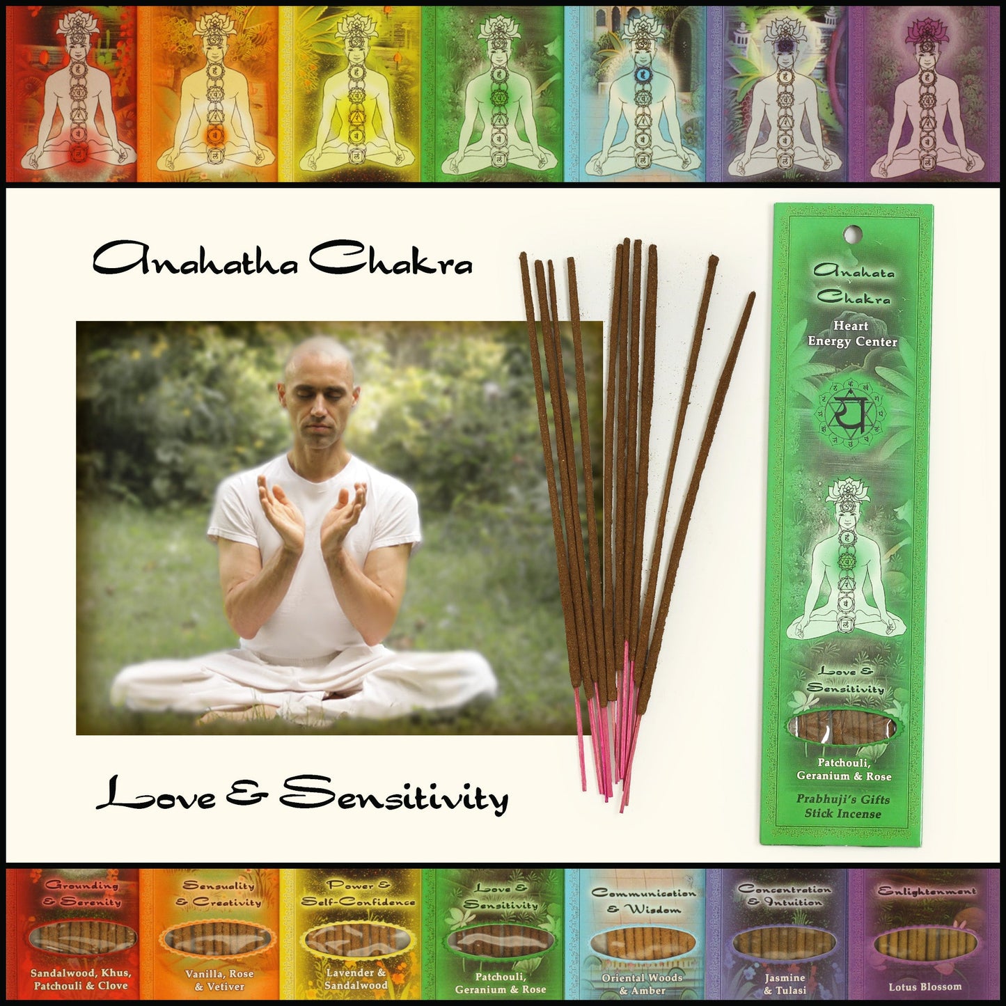 Prabhuji Incense Sticks Heart Chakra Anahata - Love and Sensitivity