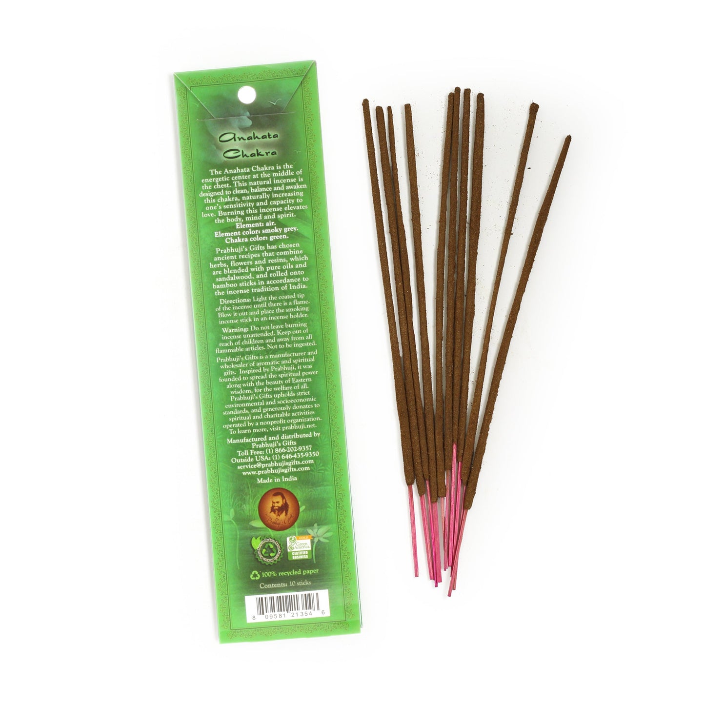 Prabhuji Incense Sticks Heart Chakra Anahata - Love and Sensitivity