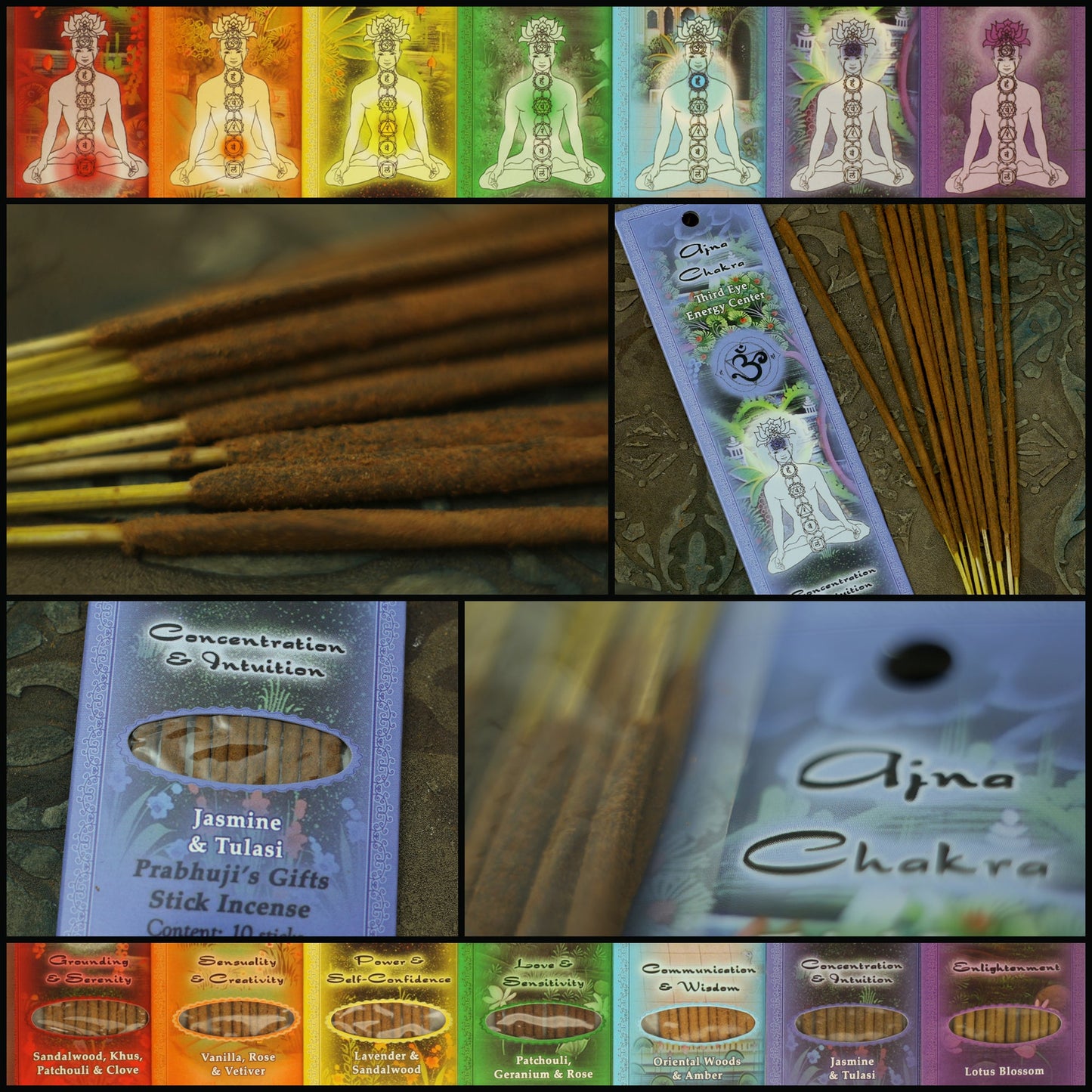 Prabhuji Incense Sticks Third Eye Chakra Ajna - Concentration and Intuition