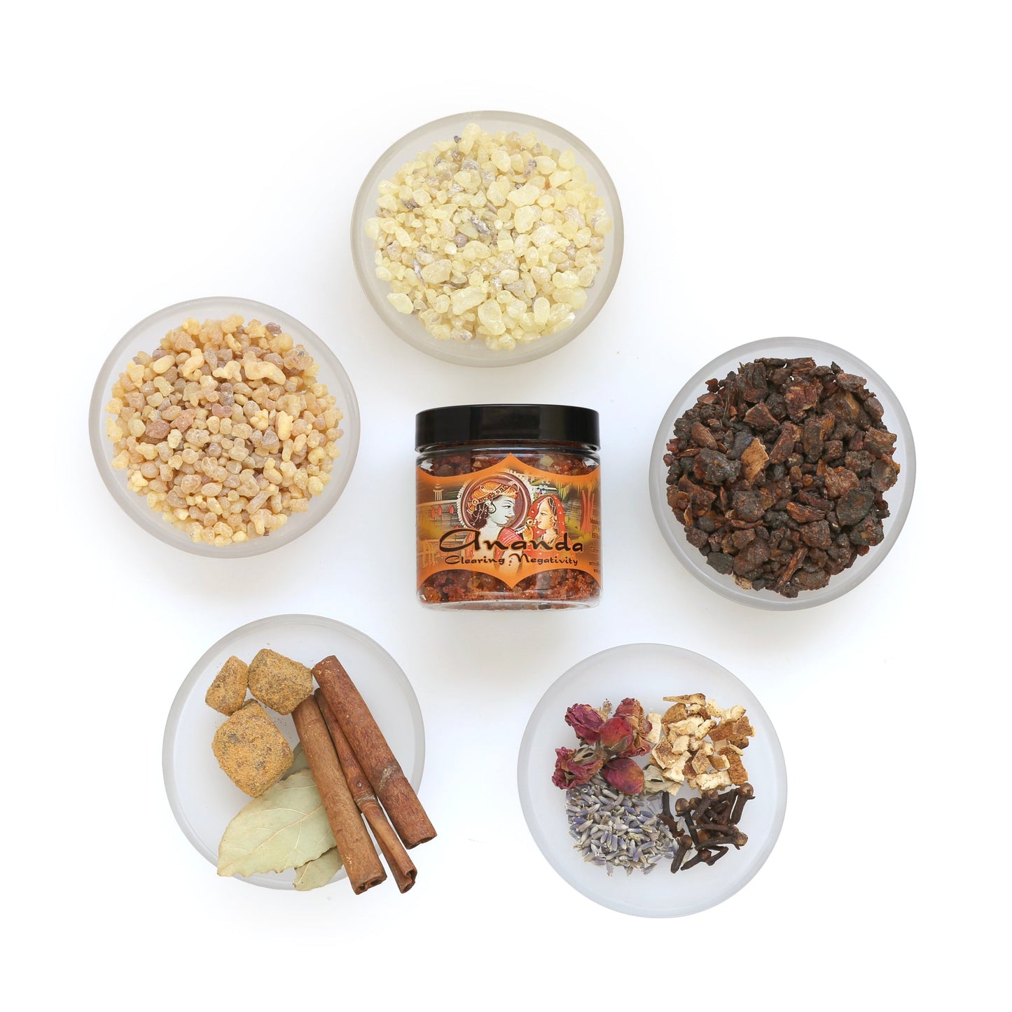 Prabhuji Resin Incense Ananda - Clearing Negativity - 2.4oz jar