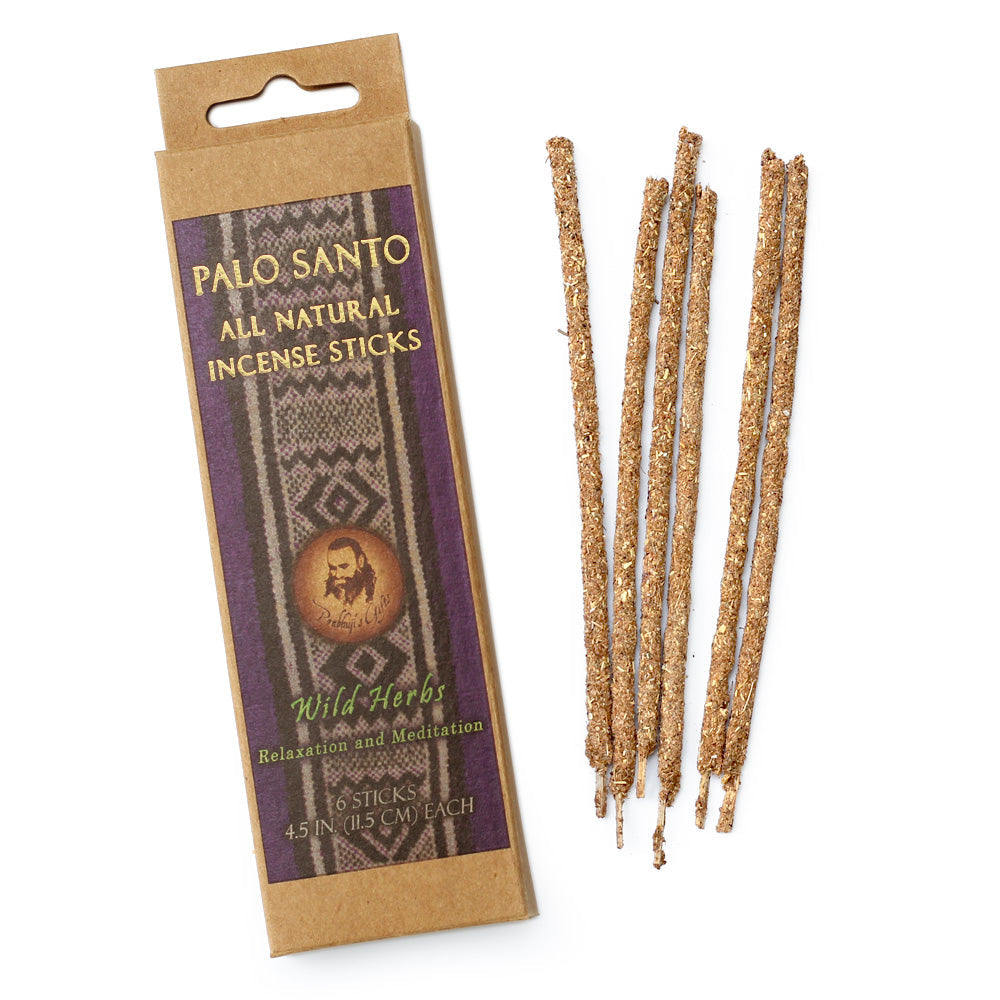Palo Santo and Wild Herbs Incense Sticks - Relaxation & Meditation - 6 Incense Sticks - Wholesale and Retail Prabhuji's Gifts