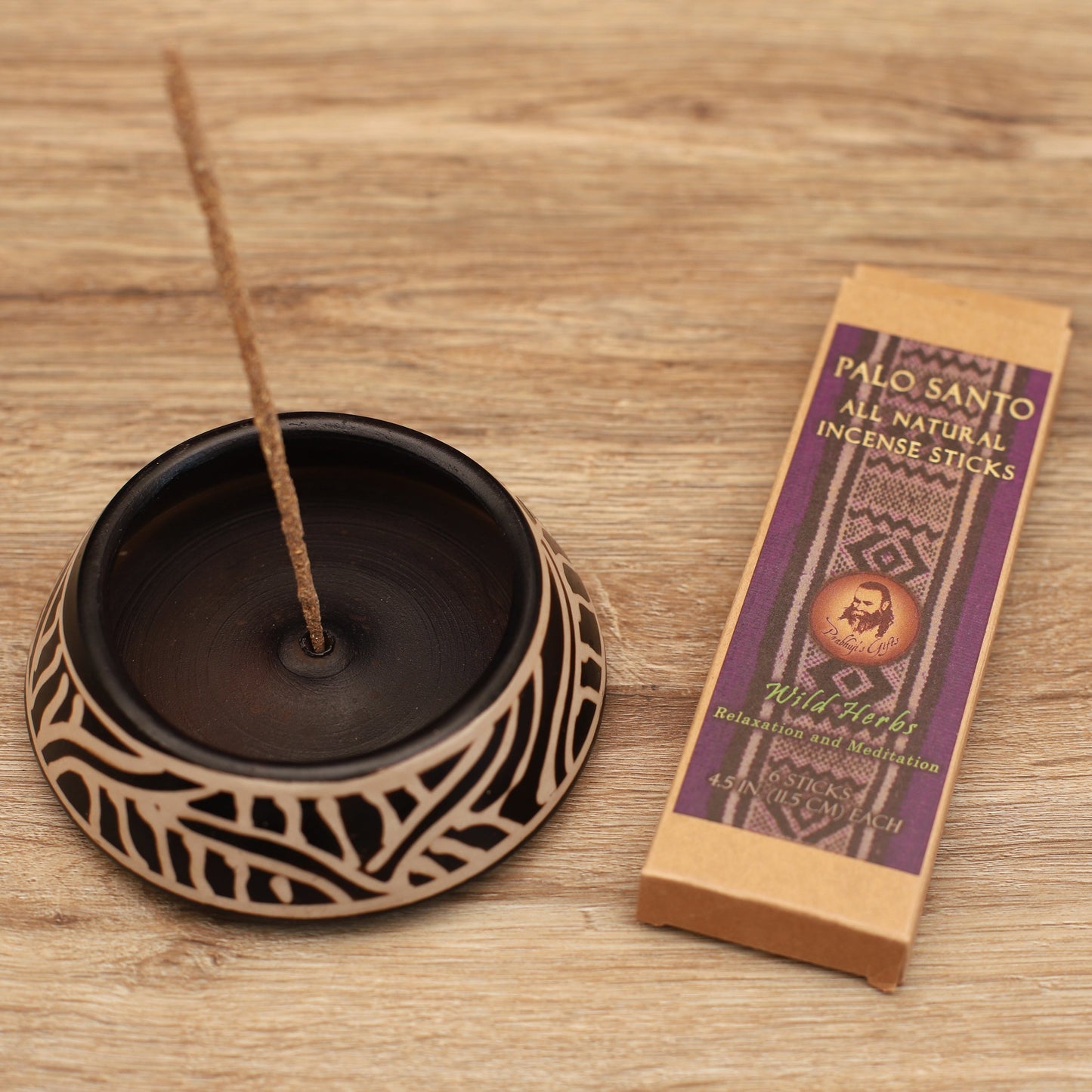 Prabhuji Palo Santo and Wild Herbs Incense Sticks - Relaxation & Meditation - 6 Incense Sticks