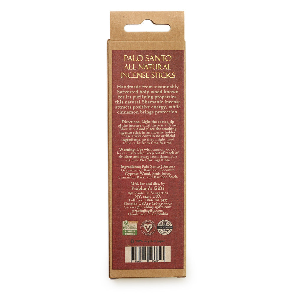 Palo Santo and Cinnamon Incense Sticks - Protection & Prosperity - 6 Incense Sticks - Wholesale and Retail Prabhuji's Gifts