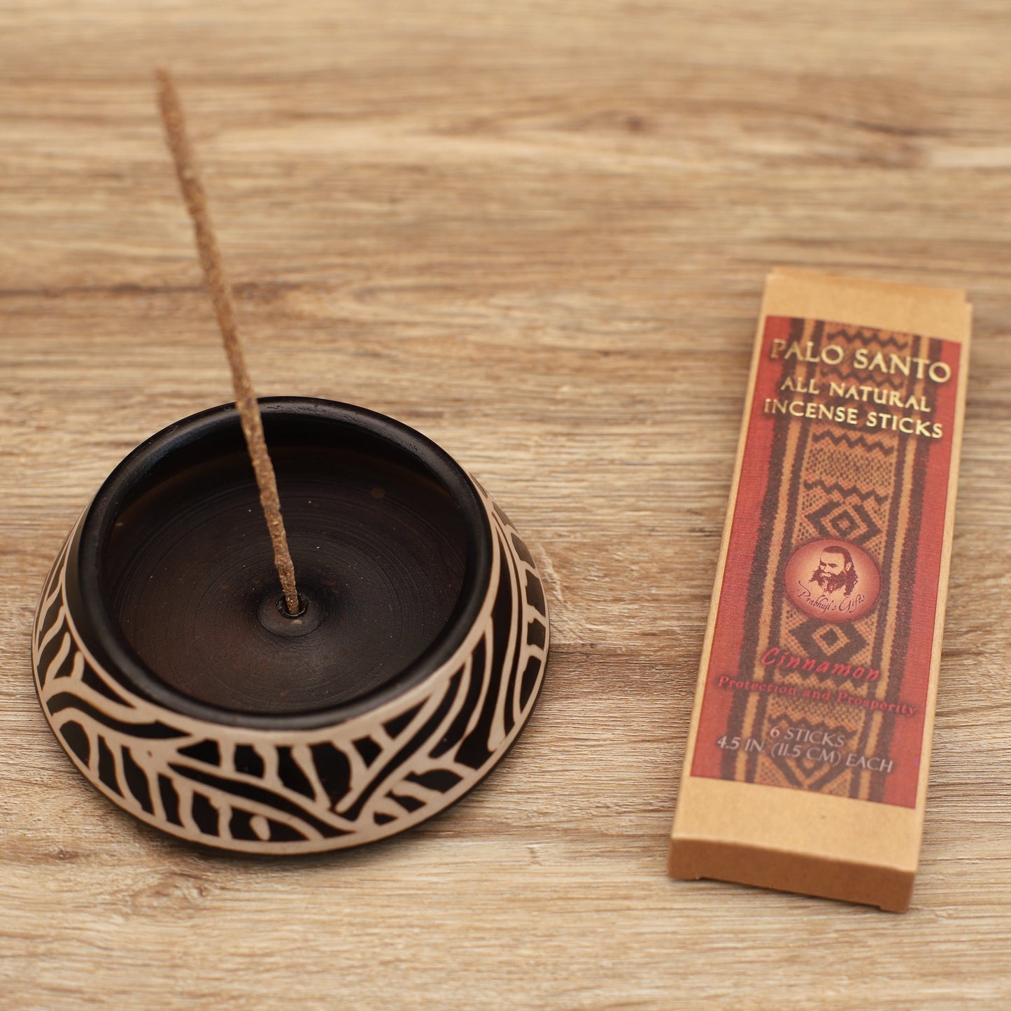 Prabhuji Palo Santo and Cinnamon Incense Sticks - Protection & Prosperity - 6 Incense Sticks