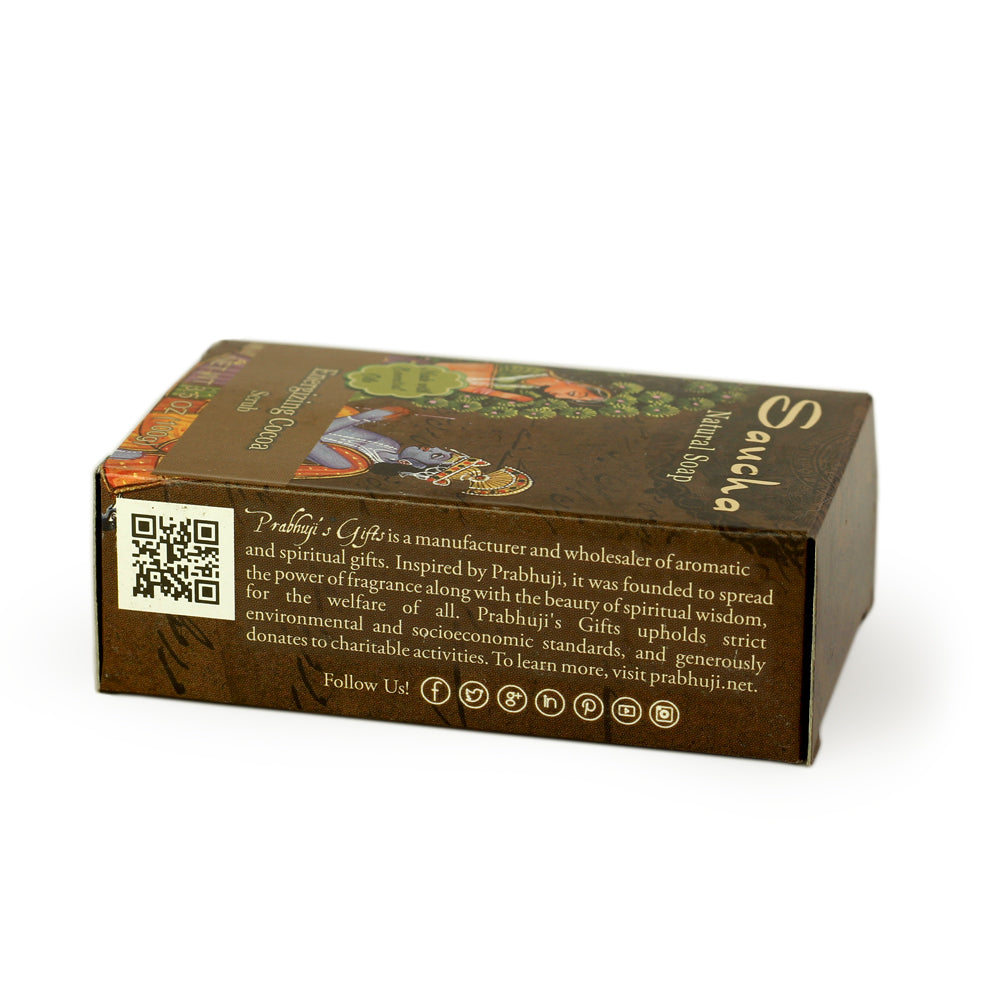 Soap Bar Saucha - Natural Energizing Cocoa Scrub - 3.5 oz (100g) - Wholesale and Retail Prabhuji's Gifts