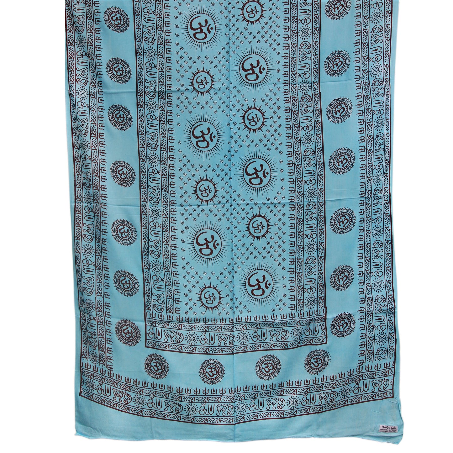 Prabhuji Meditation Yoga Prayer Shawl - Mantra Om - Turquoise Large