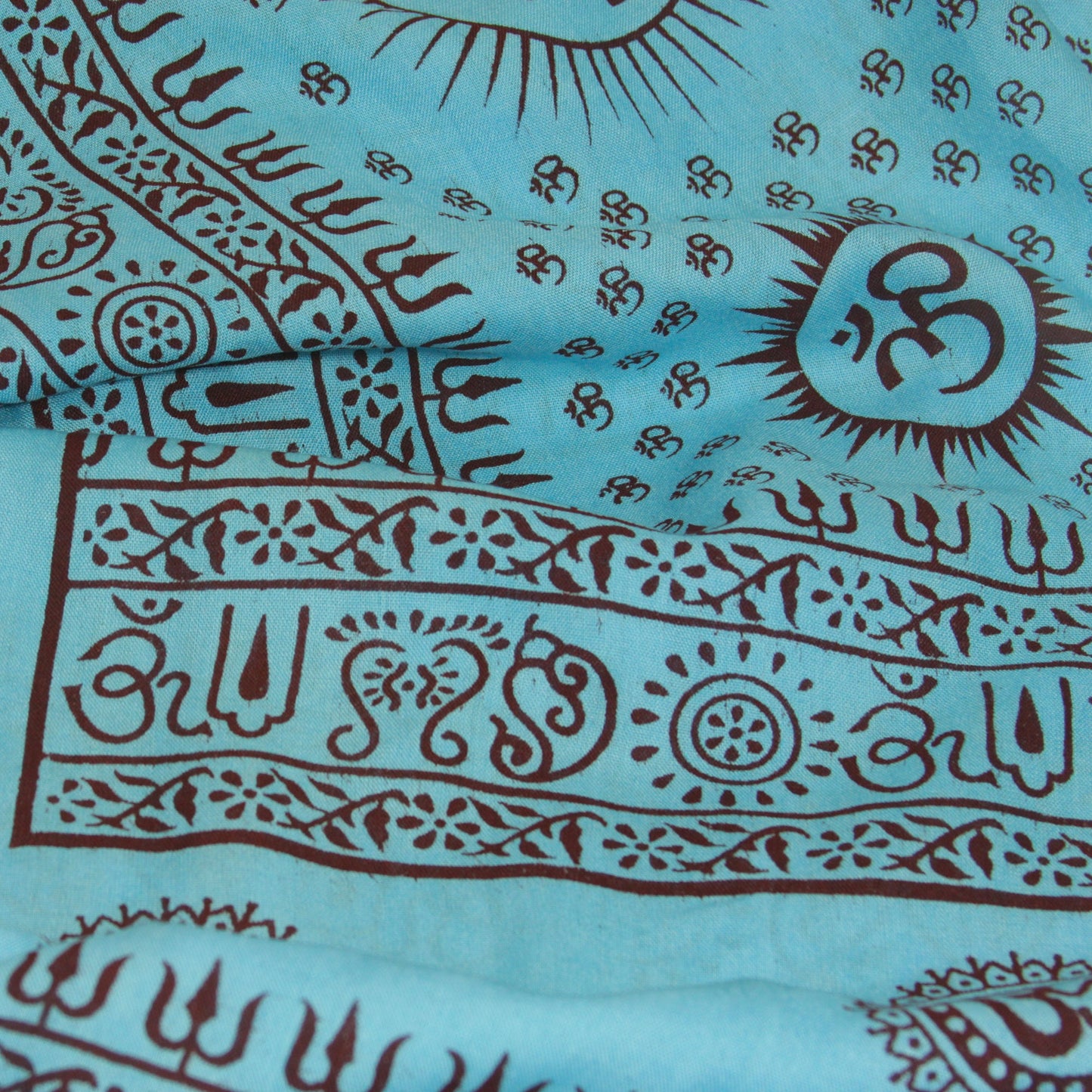 Prabhuji Meditation Yoga Prayer Shawl - Mantra Om - Turquoise Large