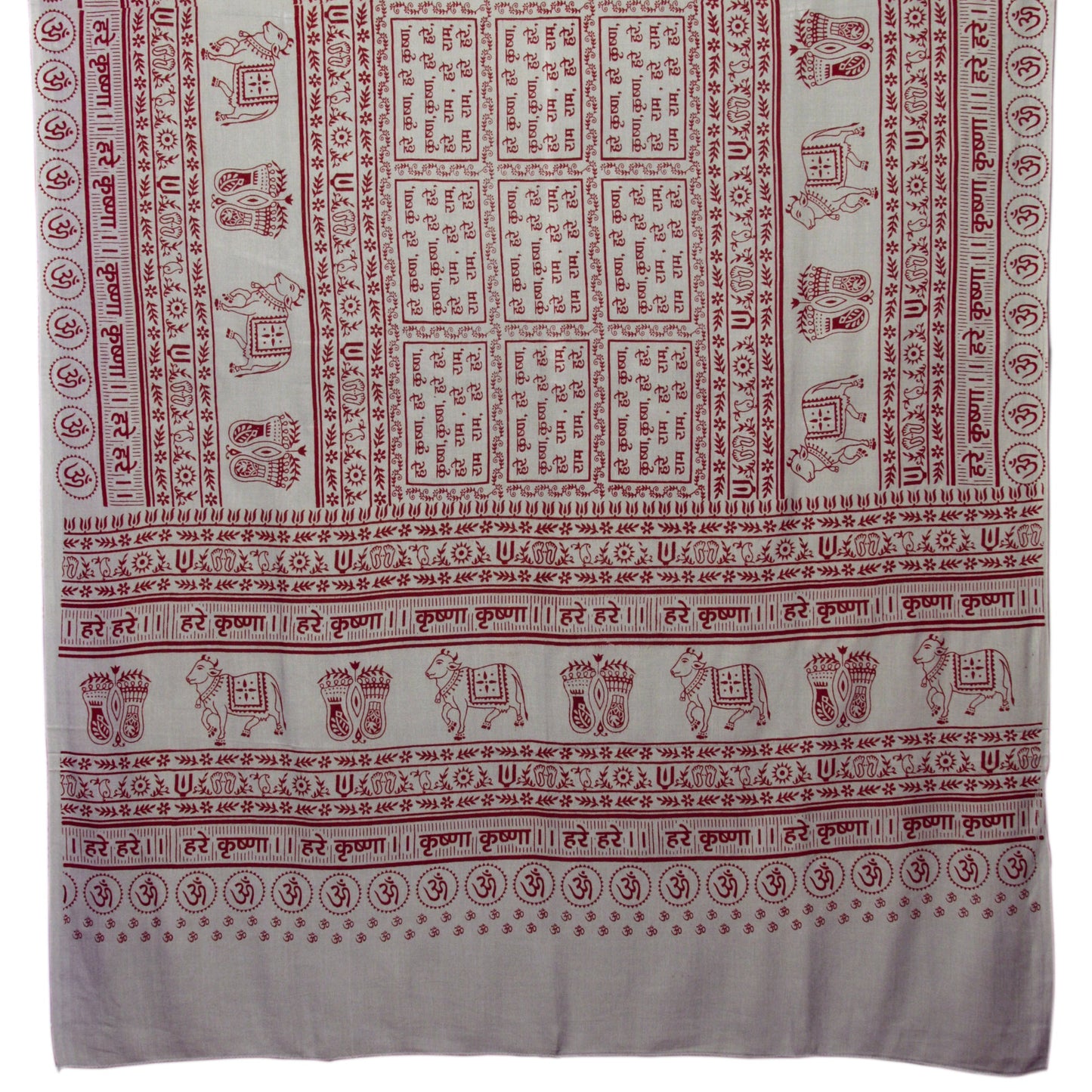 Prabhuji Meditation Yoga Prayer Shawl - Maha Mantra - Grey Large
