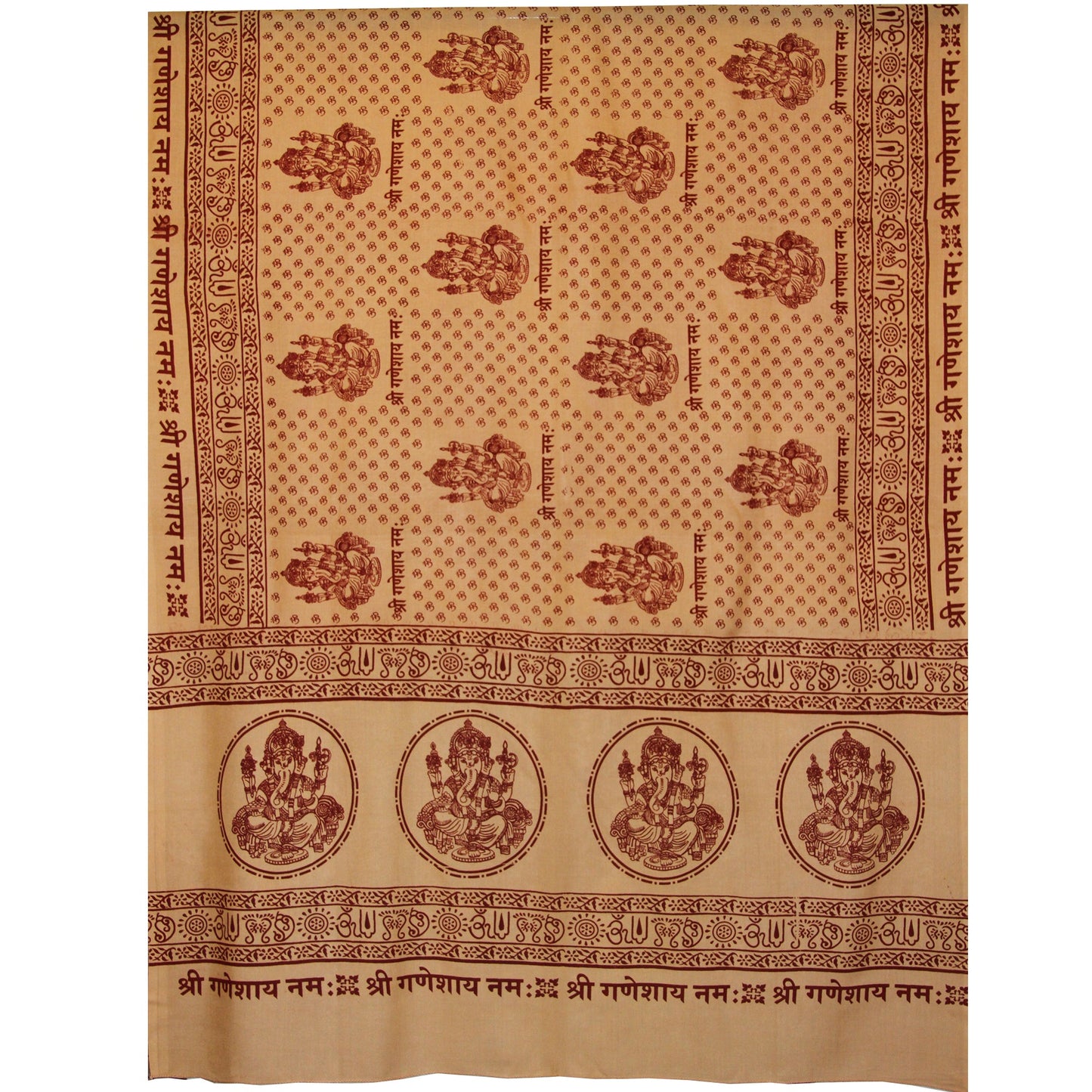Prabhuji Meditation Yoga Prayer Shawl - Ganesh - Peach Large
