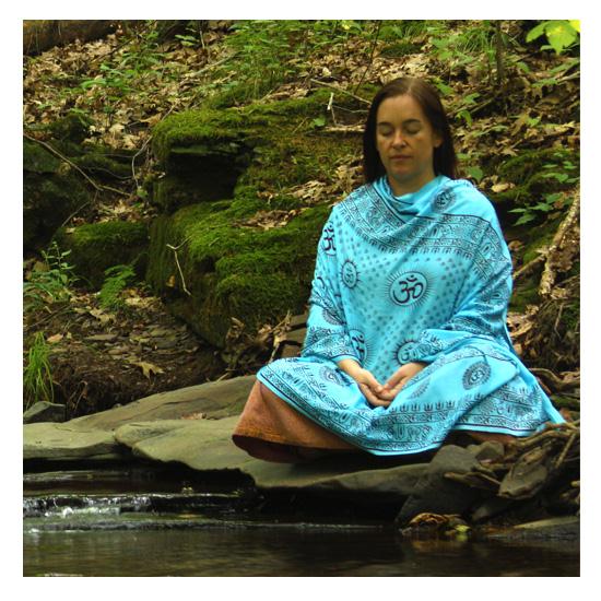 Meditation Yoga Prayer Shawl - Mantra Om - Turquoise Large - Wholesale and Retail Prabhuji's Gifts