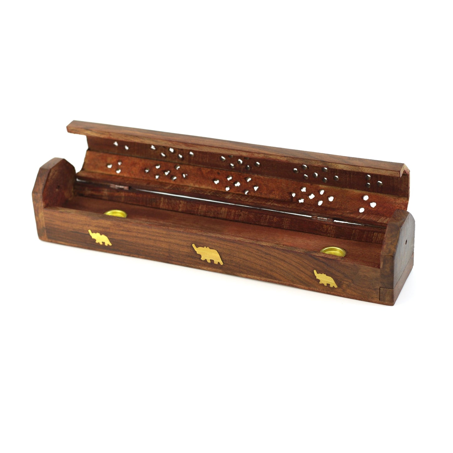 Prabhuji Incense Burner - Wooden Box with Storage - Elephant