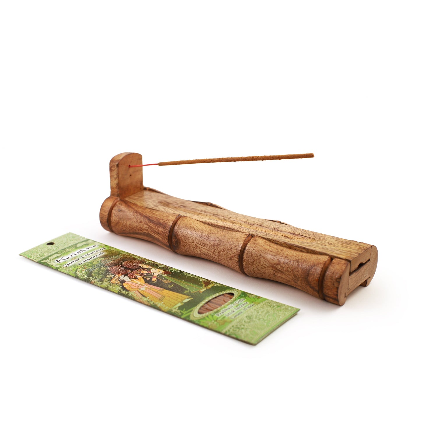 Prabhuji Incense Burner - Bamboo Holder and Storage