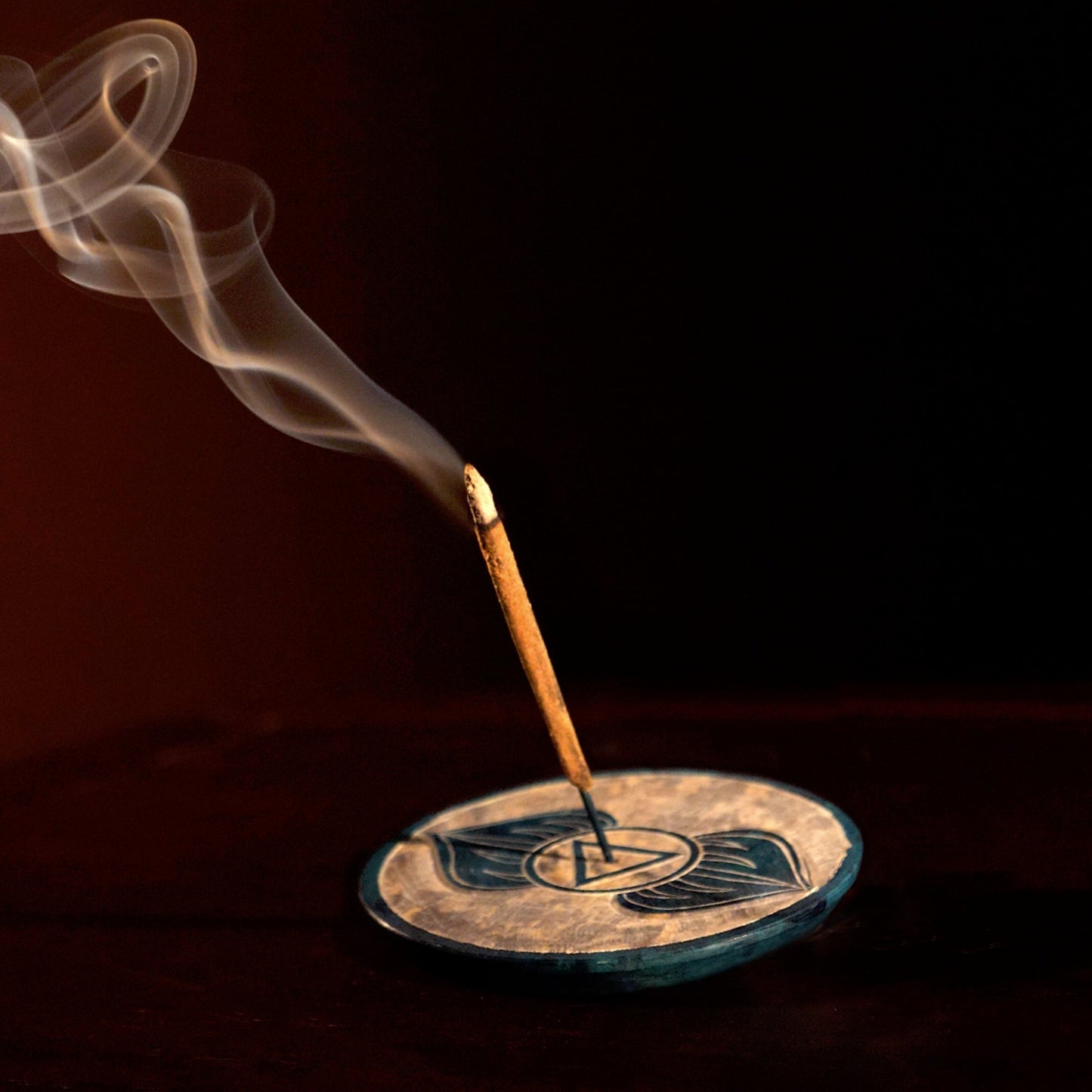 Prabhuji Incense Burner - Soapstone Plate Third Eye Chakra Ajna 3"