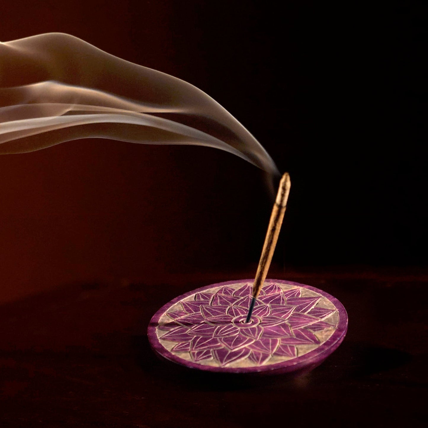 Prabhuji Incense Burner - Soapstone Plate Crown Chakra Sahasrara 3"