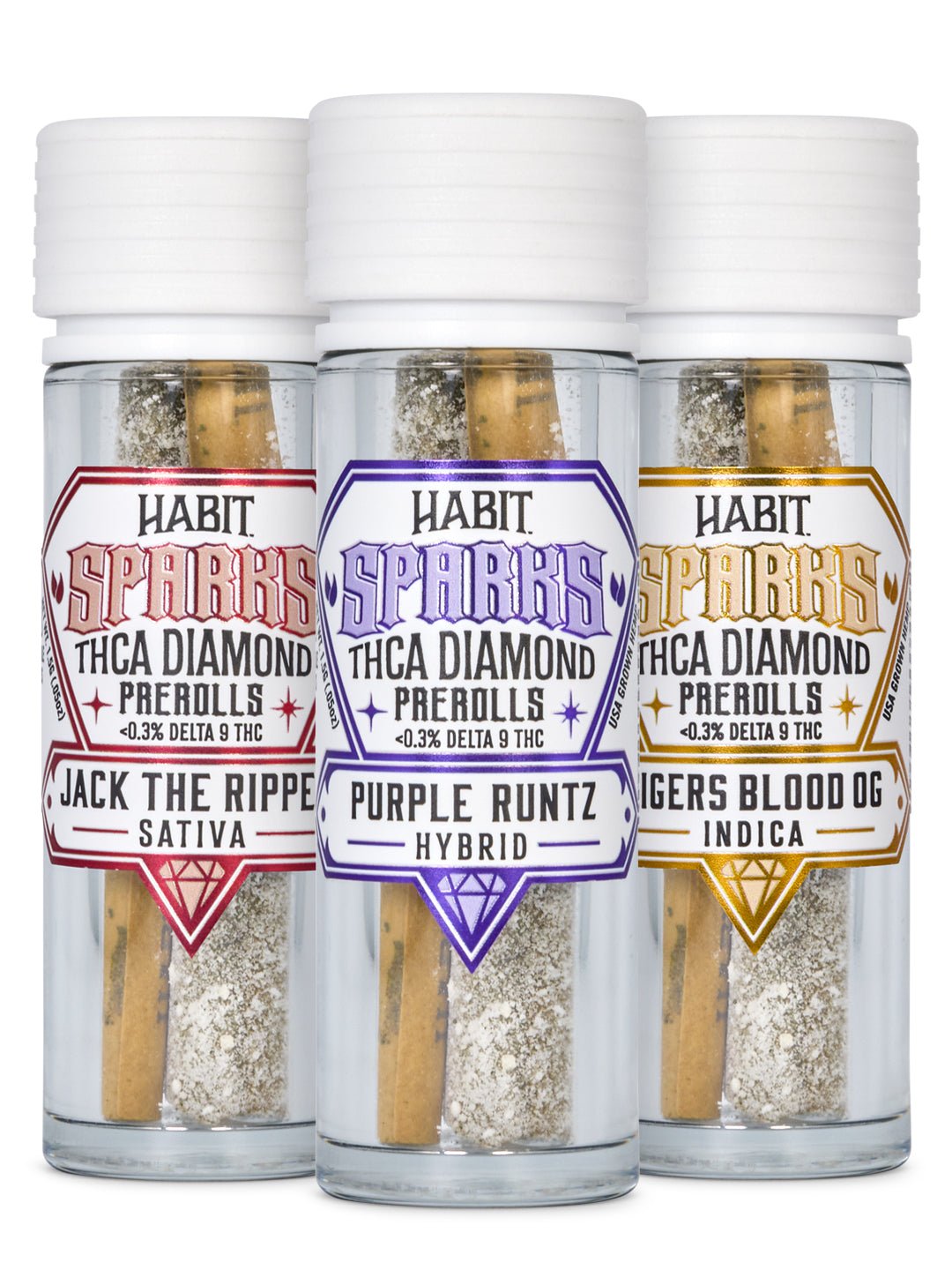 .75g THCA Sparks Diamond Coated Jack The Ripper (Sativa) PRE - Rolls 2Pk - 5PKS - Tree Spirit Wellness