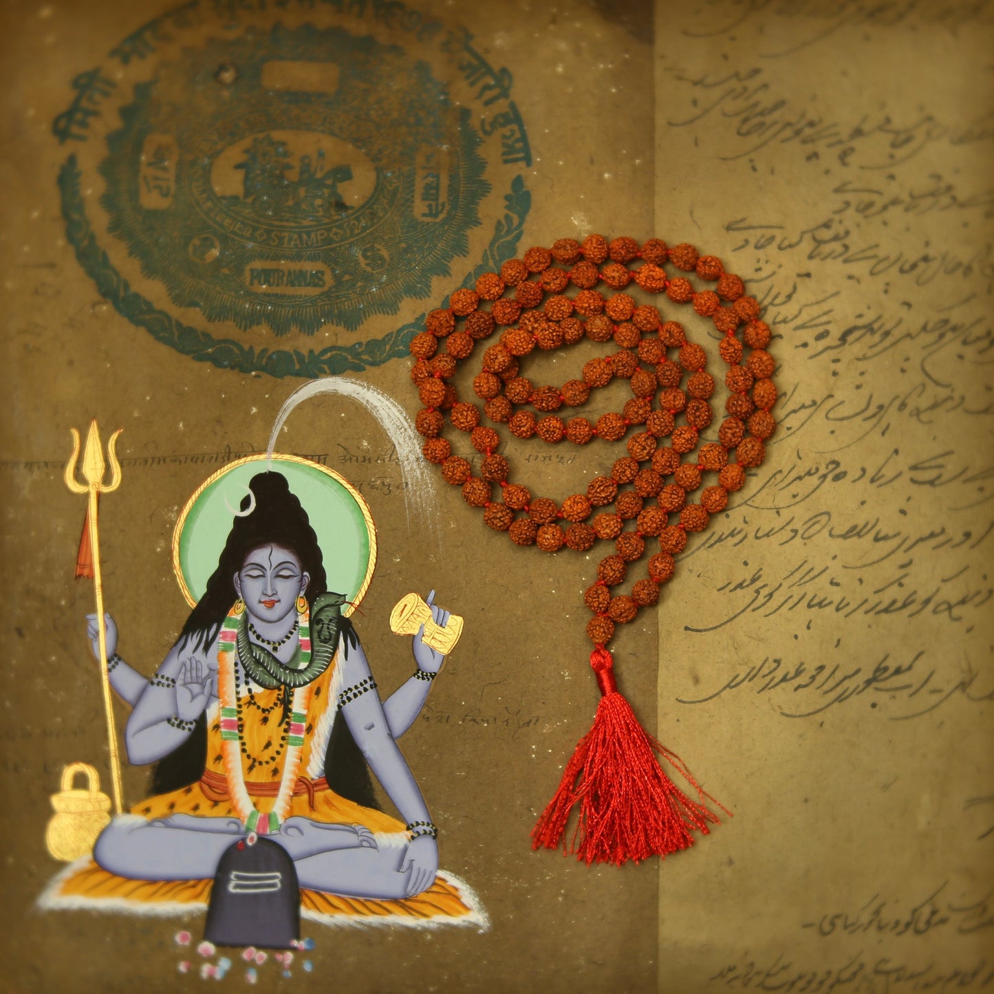 Prabhuji Prayer Mala Beads - Rudraksha - 108 Prayer Beads