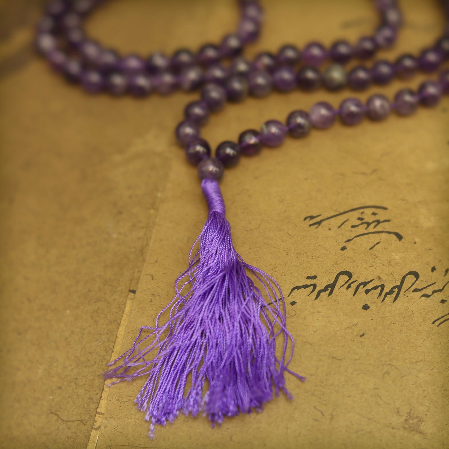 Prabhuji Prayer Mala Beads - Amethyst - 108 Prayer Beads