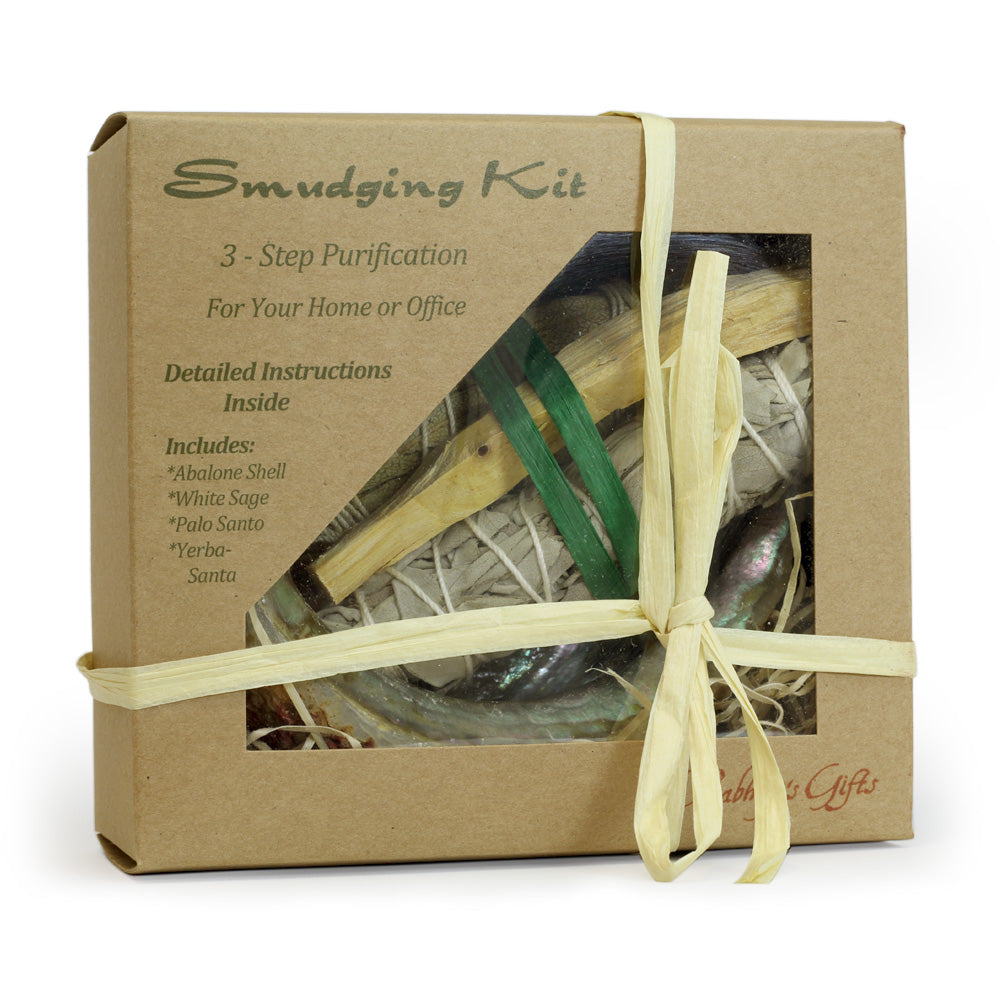 Kit - Smudging Kit Palo Santo - Sage - Yerba Santa - Abalone shell - with Purification Instruction Booklet - Wholesale and Retail Prabhuji's Gifts