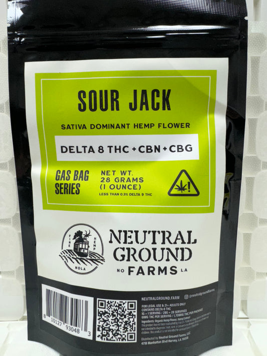 Sour Jack LOOSE Delta 8 THC flower (shake) 28gr (1oz)