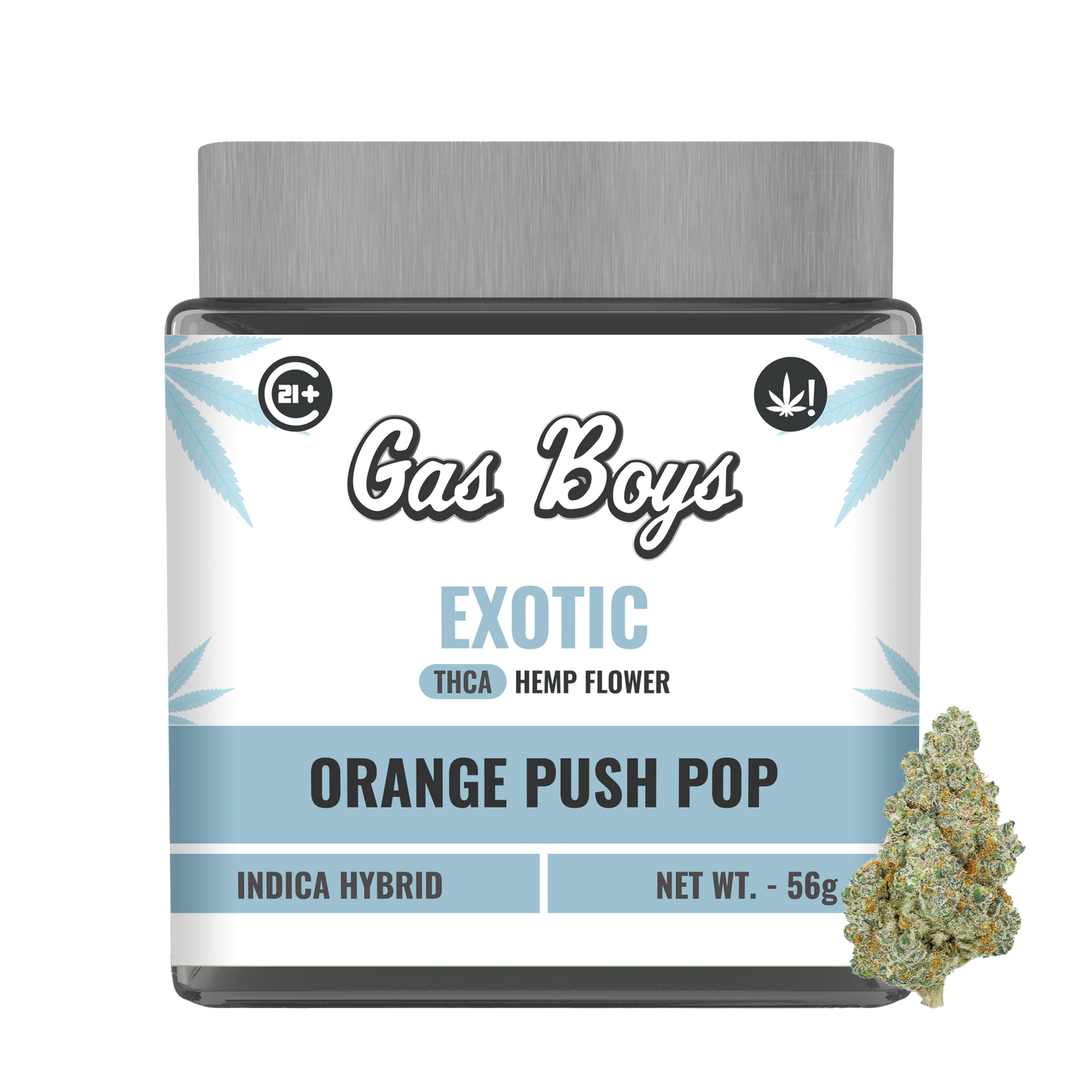 EXOTIC THCA FLOWER JAR - Orange Push Pop - Indica Hybrid - Tree Spirit Wellness