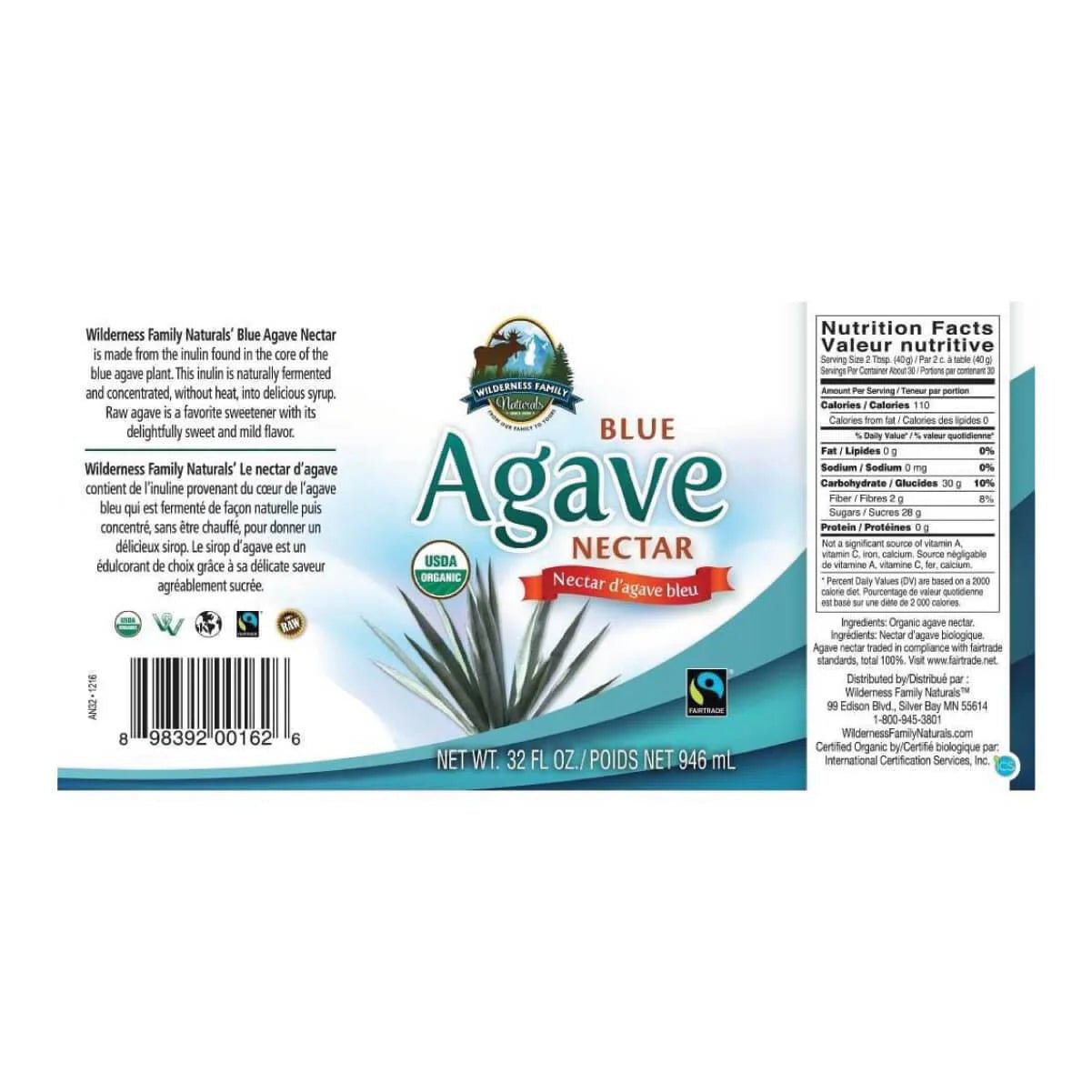 Agave Nectar | Raw | Certified Organic | Fairtra (1 gallon) - Tree Spirit Wellness
