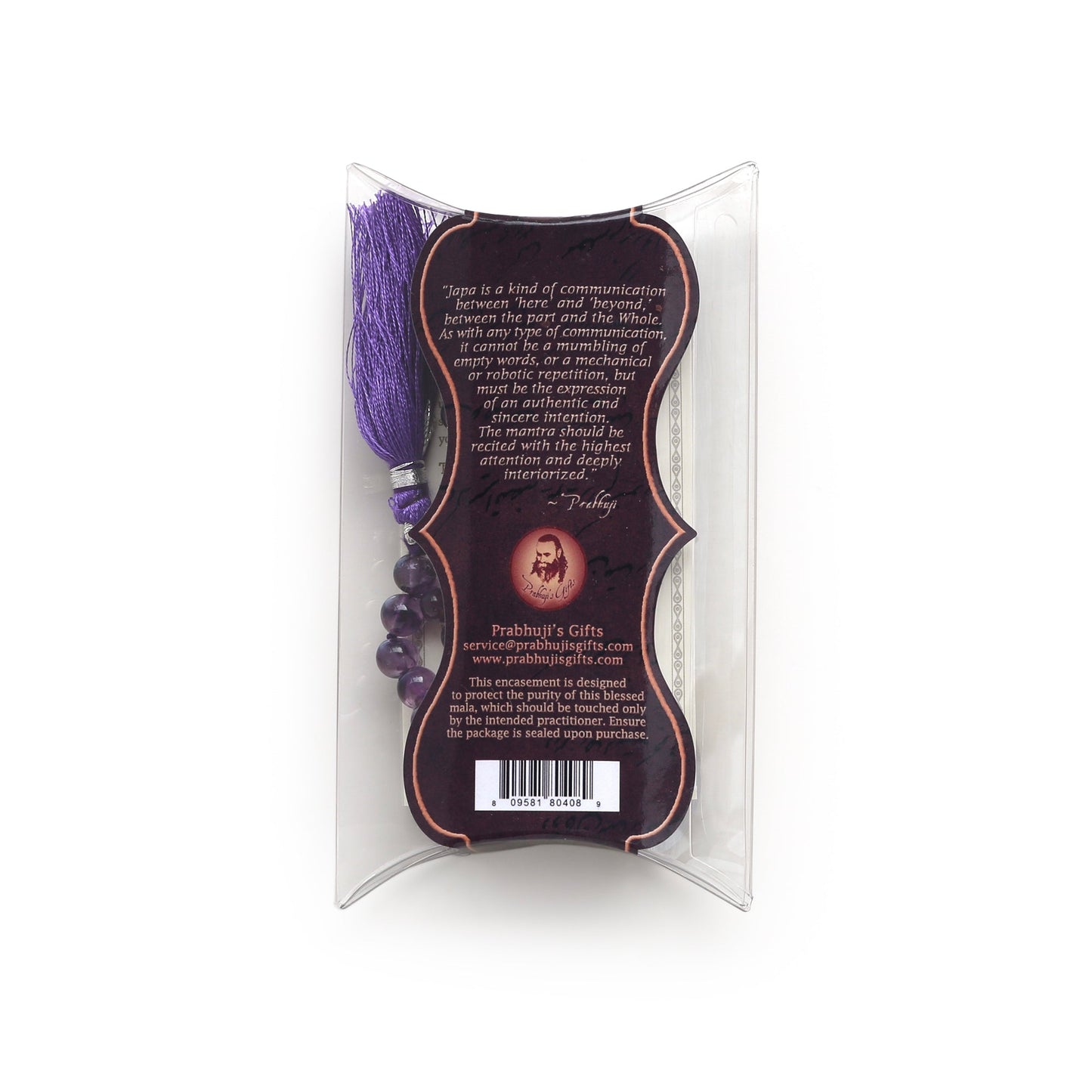 Prabhuji Prayer Mala Beads - Amethyst - 108 Prayer Beads