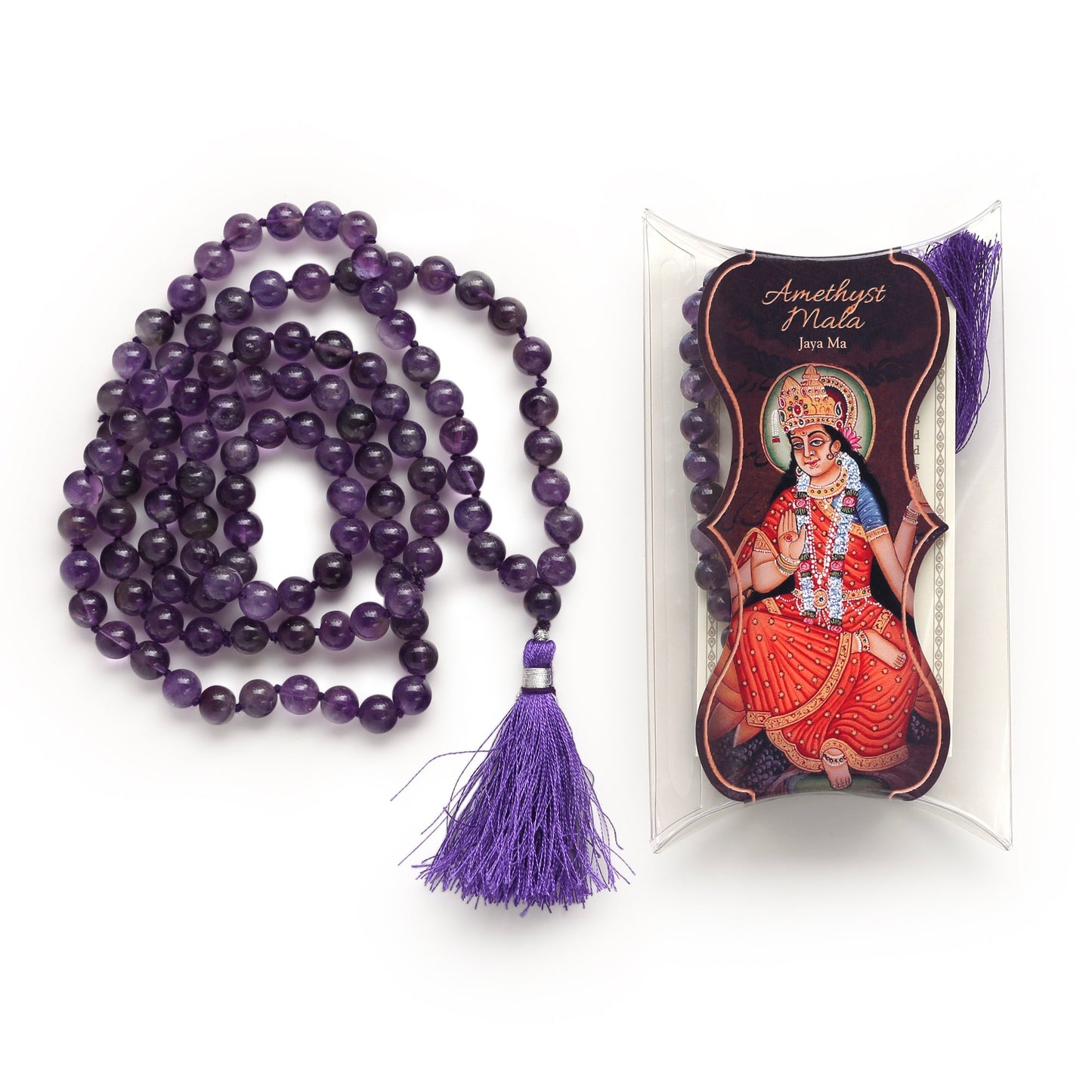 Prabhuji Prayer Mala Beads - Amethyst - 108 Prayer Beads