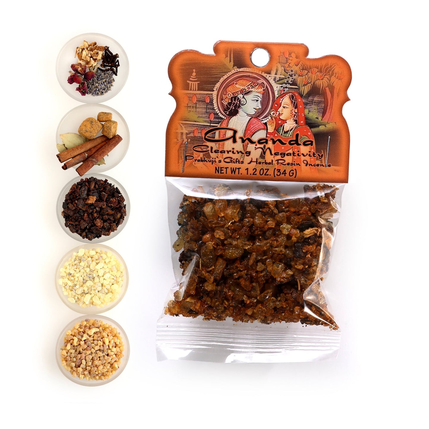 Prabhuji Resin Incense Ananda - Clearing Negativity - 1.2oz bag