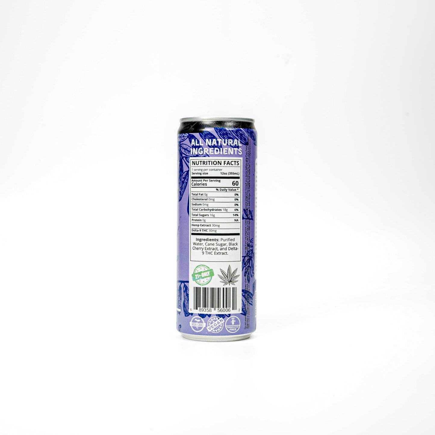 Black Cherry 30mg D9 Seltzer - Pack of 4 - Tree Spirit Wellness