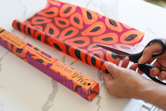 Bulk Beeswax Roll-Purple Papaya print - Tree Spirit Wellness