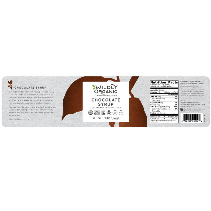 Chocolate Syrup | Certified Organic | Fair Trade | Raw | 20 OZ - Tree Spirit Wellness