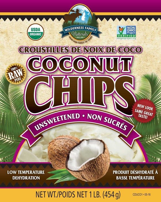 Coconut | Dehydrated at 98 degrees | unsweetened | Certified Organic | chips | 16 OZ - Tree Spirit Wellness