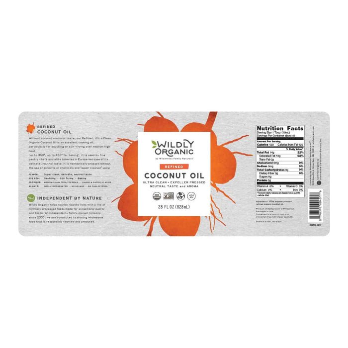 Coconut Oil | Refined Coconut Oil | Certified Organic | 14 fl. oz. | Case of 6 (Expeller Pressed RBD) - Tree Spirit Wellness