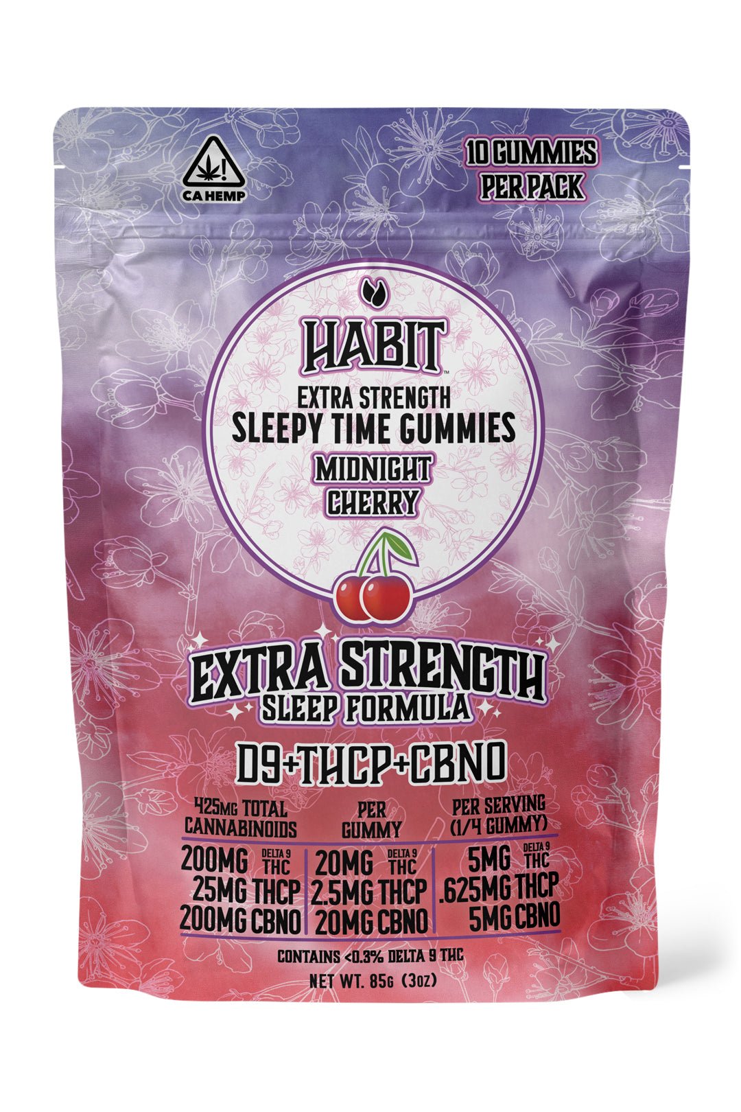 D9 20mg+THCP 2.5mg+CBNO 20mg GUMMIES Midnight Cherry - 10Pk - Tree Spirit Wellness