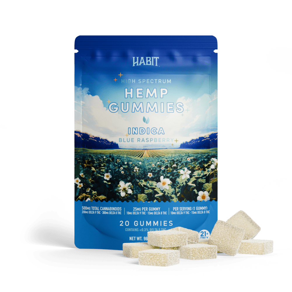 Delta 8 15mg+Delta 9 10mg - 20 Blue Raspberry Gummies - Tree Spirit Wellness