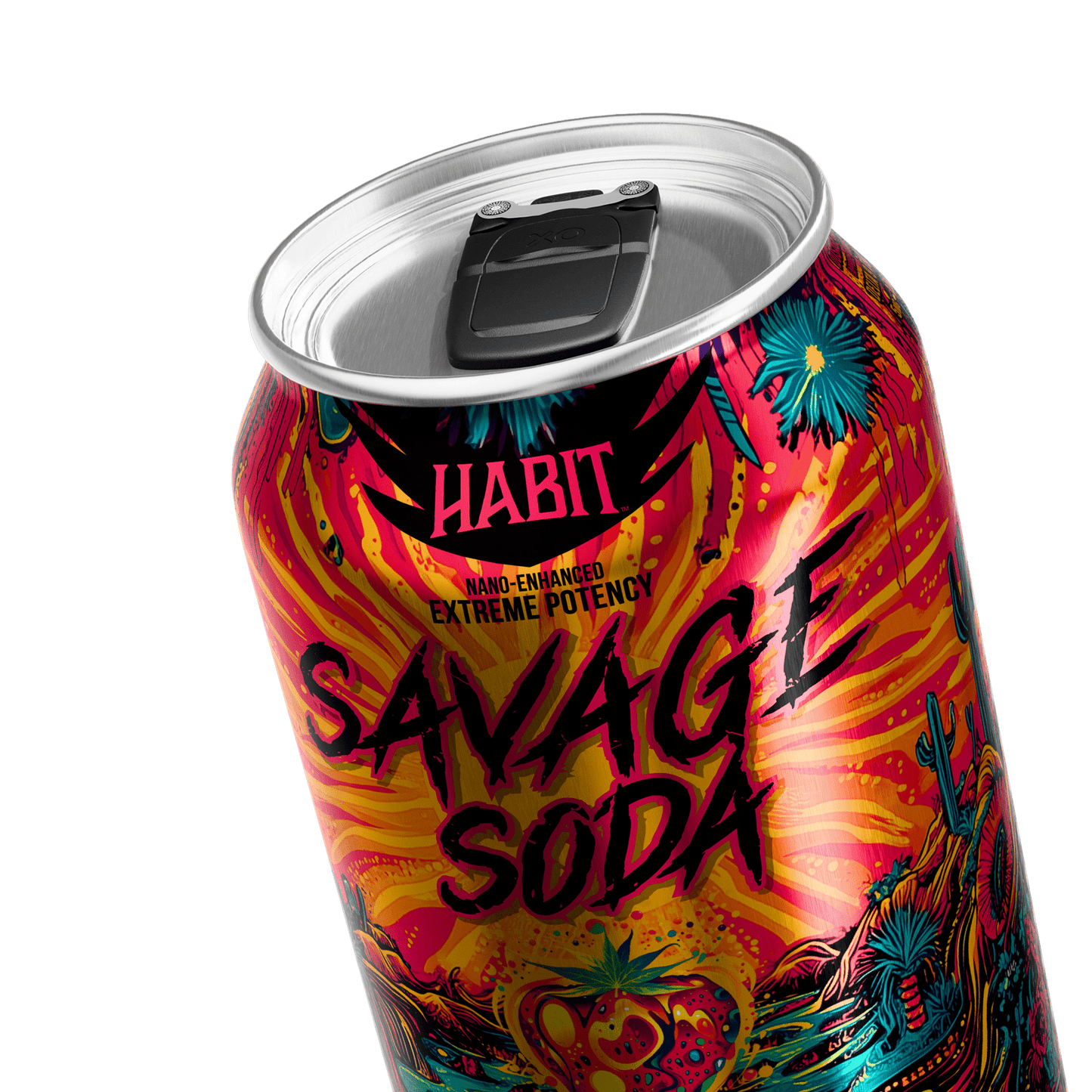 Delta 9 100mg Savage Soda - Sunset Strawberry - 6pk - Tree Spirit Wellness