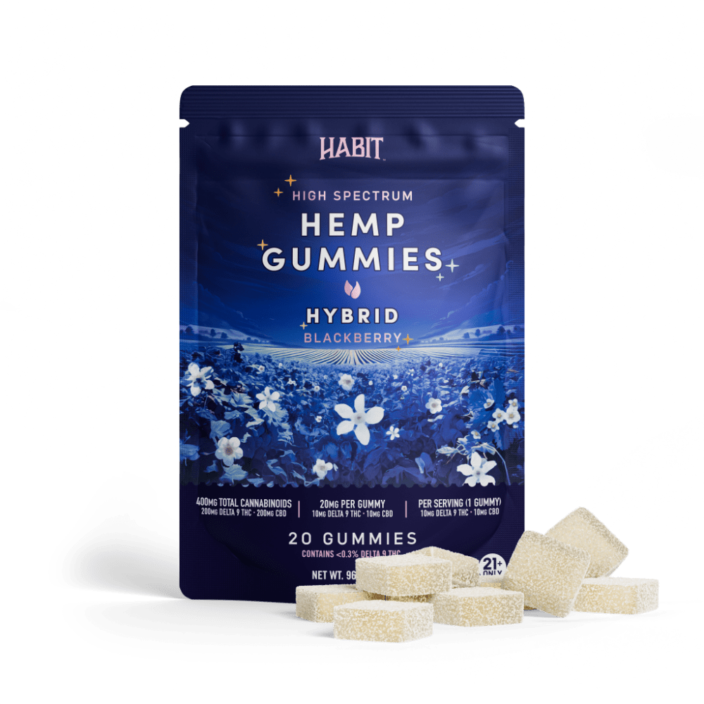Delta 9 + CBD High Spectrum Hemp - 20 Blackberry Gummies - Tree Spirit Wellness