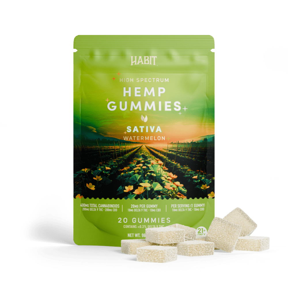 Delta 9 + CBD High Spectrum Hemp - 20 Watermelon Gummies - Tree Spirit Wellness