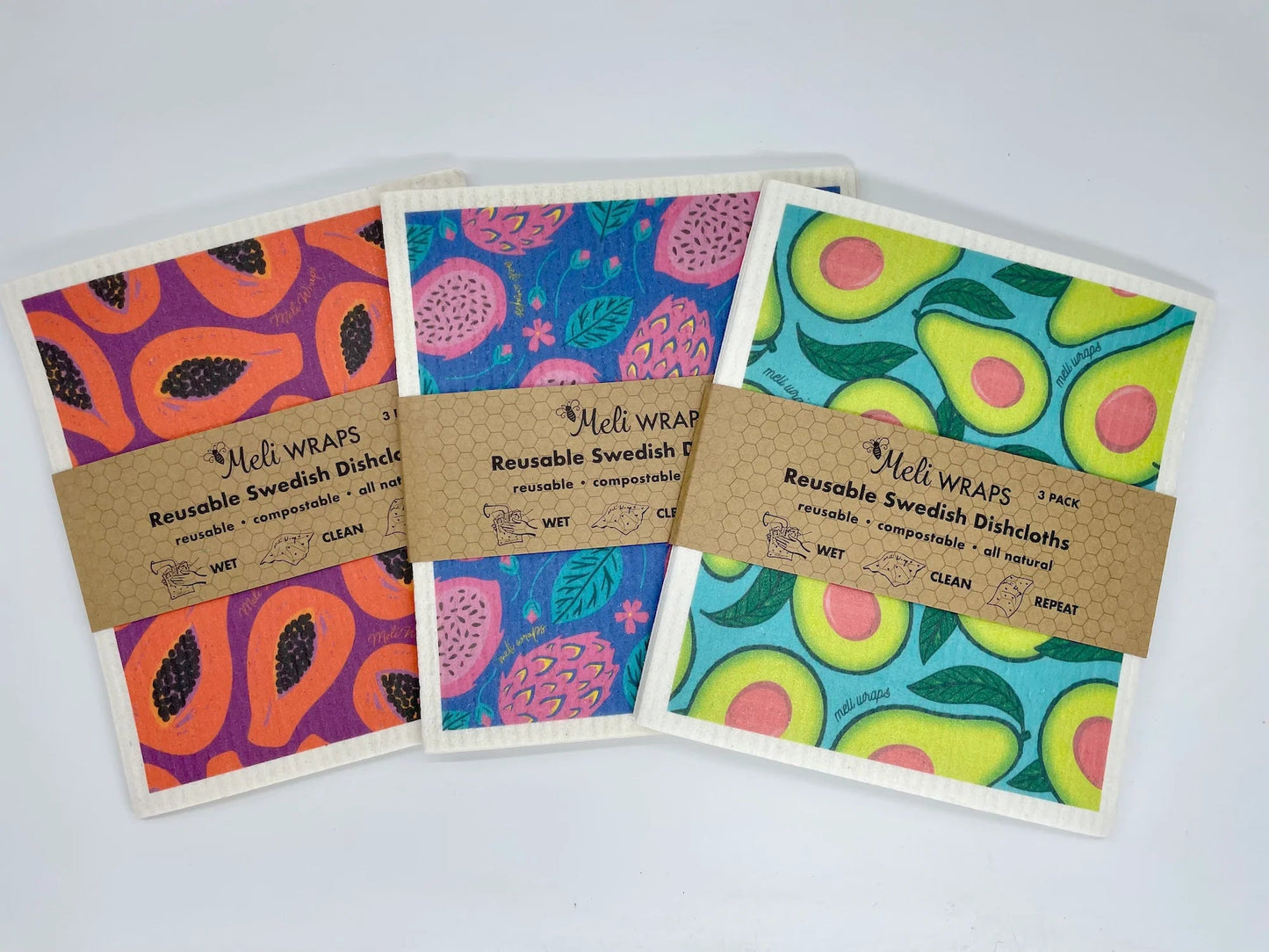 Dragonfruit - Swedish Dish Cloth Sets - Tree Spirit Wellness