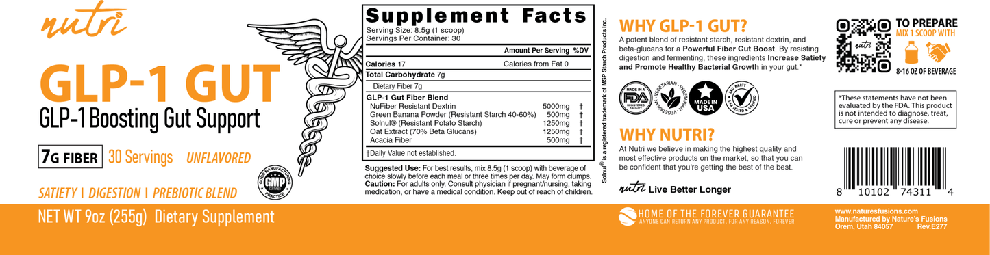 GLP - 1 Gut Support Fiber Boost 7 g Unflavored Powder - Tree Spirit Wellness