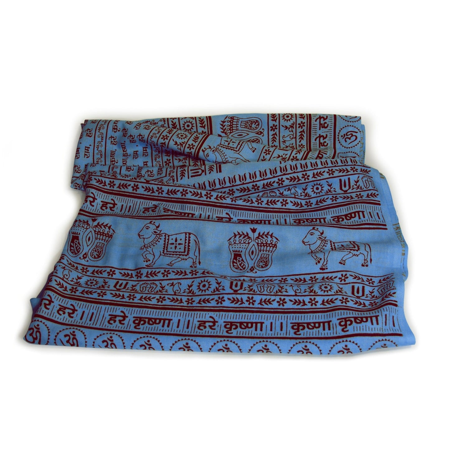 Meditation Yoga Prayer Shawl - Maha Mantra - Denim Blue Large - Tree Spirit Wellness