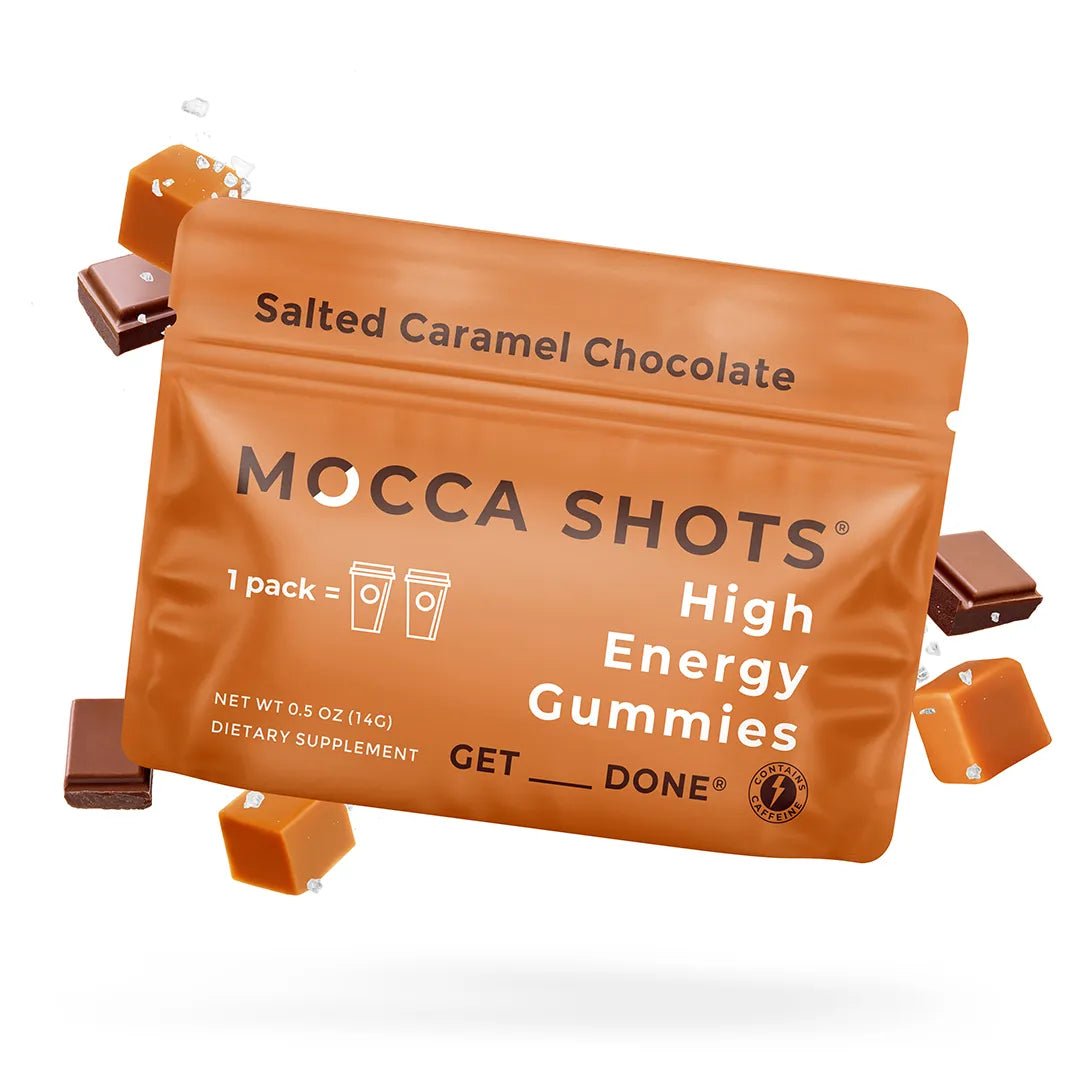 Mocca Shots High Energy Gummies with Caffeine Salted Caramel (12 - Pack) - Tree Spirit Wellness