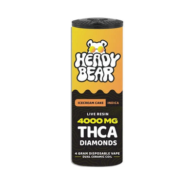New! Heady Bear - THCA Diamonds - Icecream Cake Vape (Indica) 6pcs